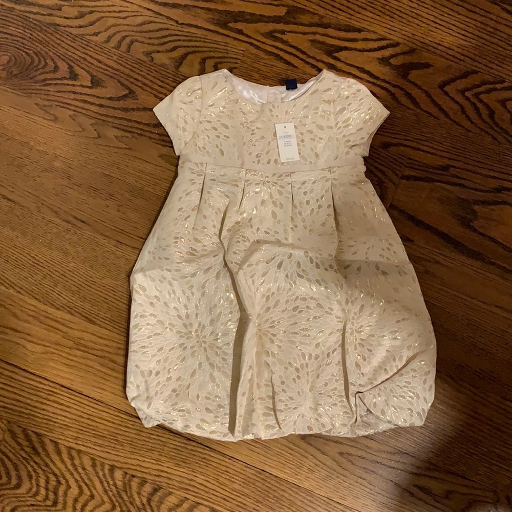 NWT girls Gap dress, girls size 4. Beautiful gold/sparkles